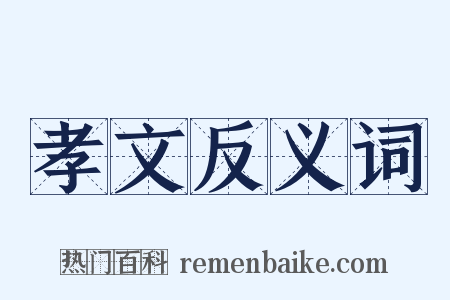 孝文反义词是什么意思的图片